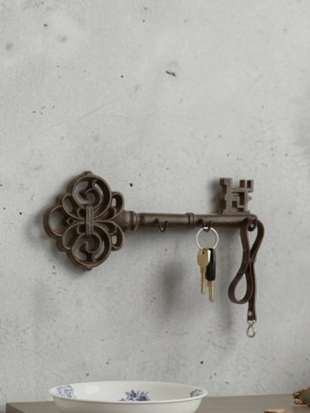 Rustic Cast Iron Key Wall Hook Entryway Decor